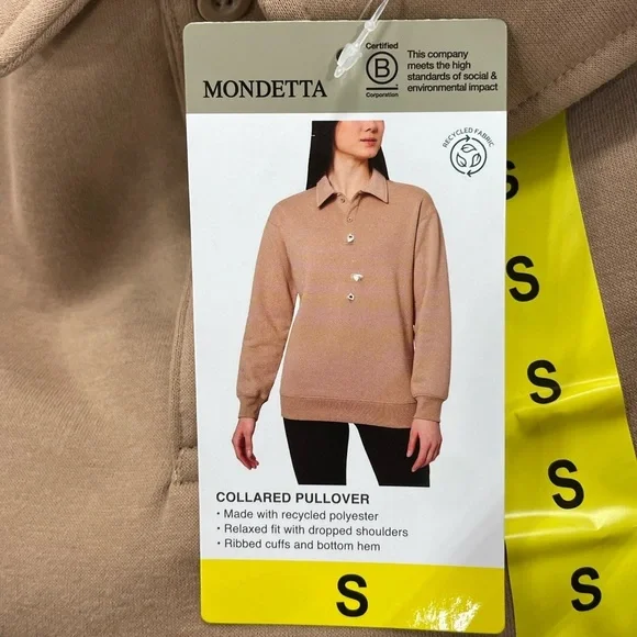 Mondetta Ladies' Collared Fleece Pullover Top Women's Sweater Size: S - Picture 4 of 8